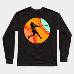 Baseball Player Dunks Silhouette Long Sleeve T-Shirt